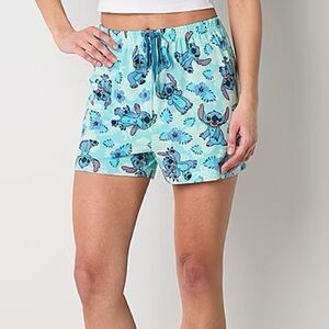 Disney Stitch Blue Pajama Shorts Comfortable Printed Character Shorts Women’s